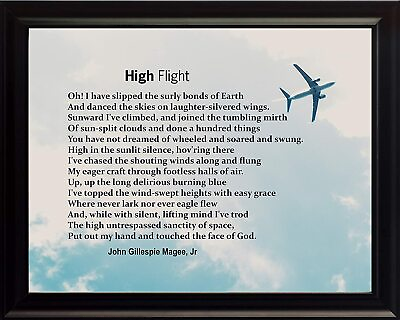 #ad John Gillespie Magee Jr High Flight Poster Print Picture or Framed Wall Art $19.81
