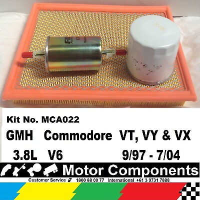 #ad FILTER SERVICE KIT Oil Air Fuel HOLDEN Commodore VT VY VX 3.8L V6 9 97 7 04 AU $61.55