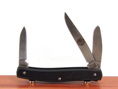 #ad New Imperial USA Medium Stockman NRA Knife Black Handles Vintage No Reserve $9.99