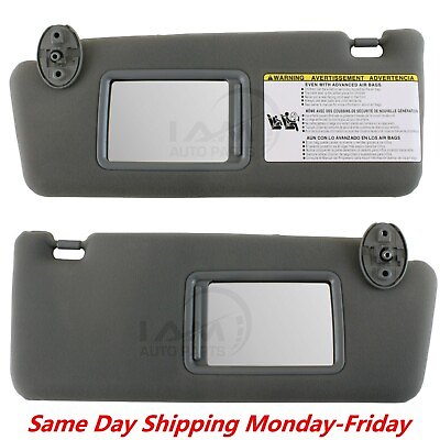 #ad Left Driver and Right Passenger PAIR Gray Sun Visor For 2005 2015 Toyota Tacoma $34.95