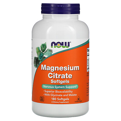 #ad #ad Now Foods Magnesium Citrate 180 Softgels GMP Quality Assured $20.82