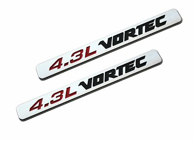 #ad 2pcs 4.3L Vortec Emblems Hood Engine Badge for Silverado Z71 Car Sierra Chrome $15.47
