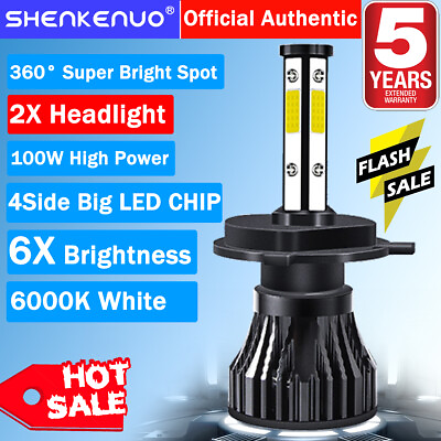 #ad For Aveo 2004 2011 100W H4 9003 6000K LED Headlight Bulb High Low Beam P1671 $31.96