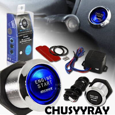 #ad Universal LED fit Car Engine Start Push Button Switch Ignition Starter Kit Blue $12.74