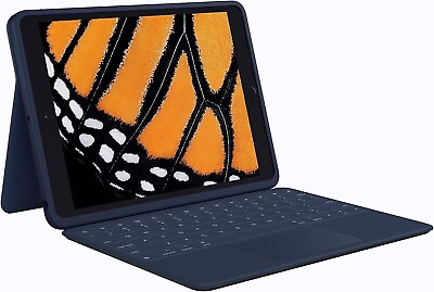 #ad Logitech Rugged Combo iPad Case For iPad 7th 8th 9th GEN with Keyboard Blue $14.00