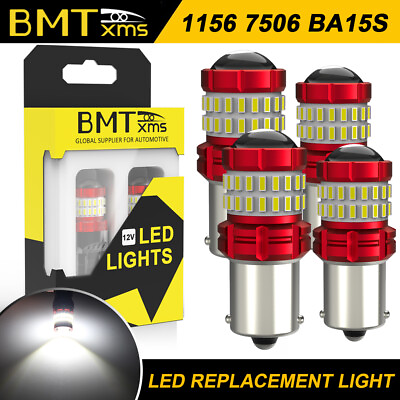 #ad 2PCS 1156 7506 LED Tail Brake Stop Backup Reverse Turn Signal Light Bulbs White $16.23