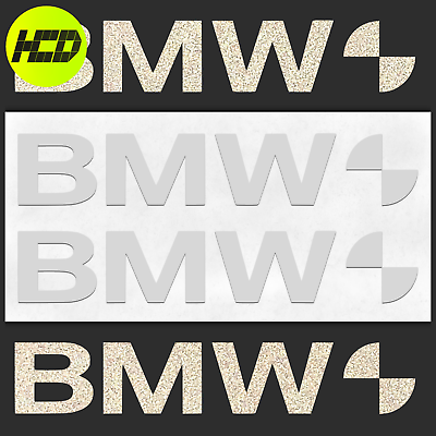 #ad 2 Reflective White BMW Premium Safety Motorcycle Helmet Stickers Hi Viz GBP 5.99