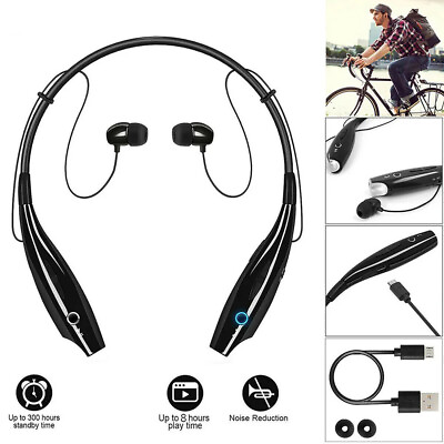 #ad NEW Bluetooth Neckband Wireless Headphones Mic Headset Stereo Earbuds Earphone $10.99