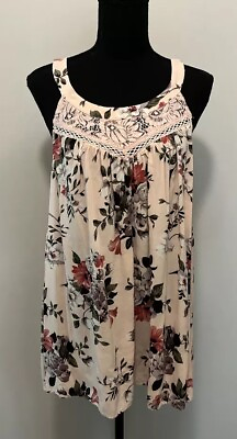 #ad Torrid Womens Pink Floral Halter Neck Sleeveless Blouse Top Size 2X $16.95