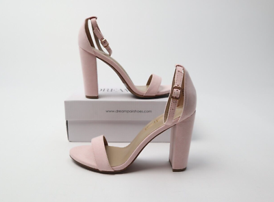 #ad DREAM PAIRS Women#x27;s Hi Chunk Pink Suede High Heel Pump Sandals 6.5 M US $29.99
