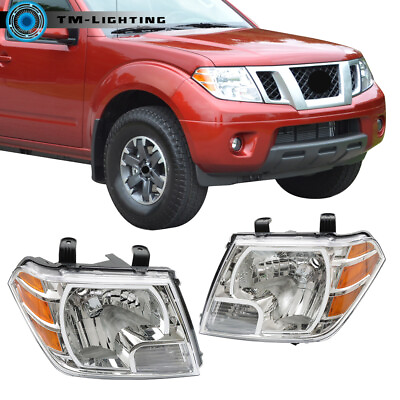 #ad For 09 10 11 12 13 14 15 21 Nissan Frontier Headlights Headlamps Pair Chrome $120.42