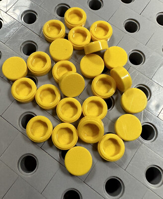 #ad Lego 1x1 Yellow Round Smooth Finishing Tile Dot Floor Roof New Lot Of 25 $3.79