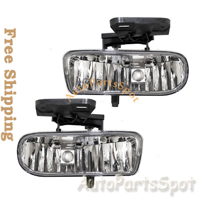 #ad FL7084 Fits GMC 99 02 Sierra 01 06 Yukon Clear Fog Lights Bumper Lamps W Bulbs $28.99