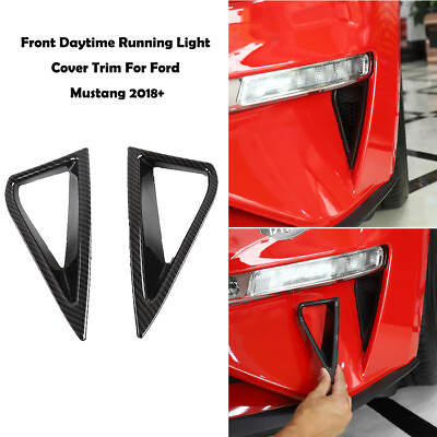 #ad Daytime Running Light Lamp Trim Cover Frame Carbon For Ford Mustang 18Exterior $24.99