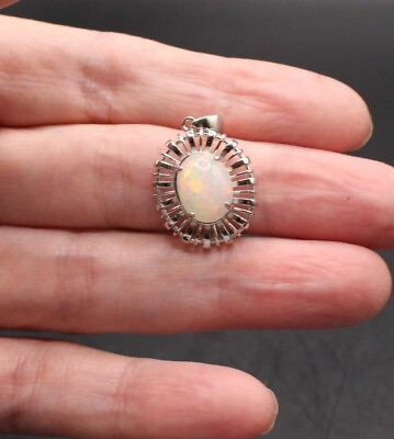 #ad Gorgeous Ethiopian Opal Sterling Silver Pendant $67.48