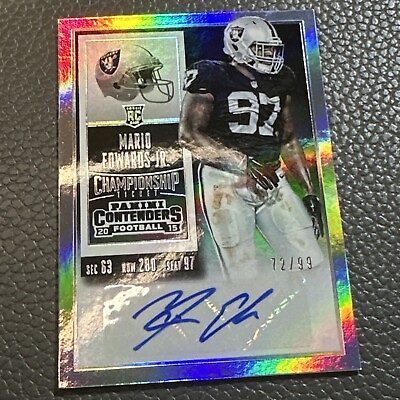 #ad 2015 Panini Contenders Championship Ticket 99 Mario Edwards Jr Rookie Auto RC $29.99