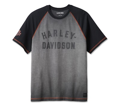 #ad Harley Davidson Men#x27;s Iron Bond Raglan Tee Gray 99001 23VM $24.95