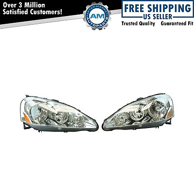 #ad Performance Upgrade Chrome Bezel Headlights Set of 2 Pair for 05 06 Acura RSX $214.29
