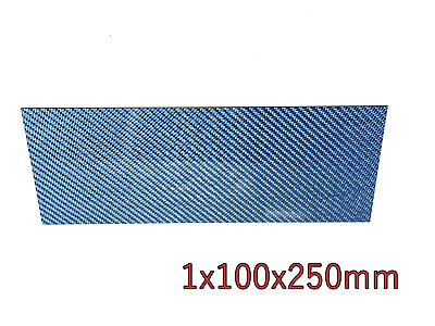 #ad #ad Gloss Blue Real Carbon Fiber Twill Sheet Panel Plate Plain 1mm x 100mm x 250mm $21.00