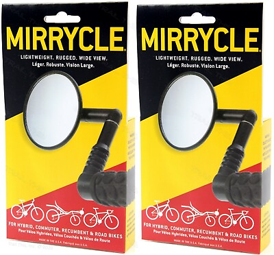 #ad Two 2 Pack Mirrycle Mountain Mirrors Bar End fits Hybrid Commuter MTB 1 Pair $26.75