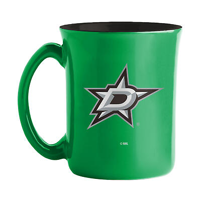#ad NHL Large 15oz Two Toned Cafe Mug with Inner Color Dallas Stars $24.95