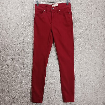 #ad Lucky Brand Jeans Women#x27;s 4 27 Red Stretch Skinny Brooke Leggings 27x28.5 EUC $15.19
