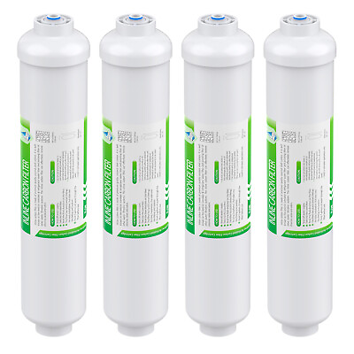 #ad 4 Pack Inline Post Carbon Water Filter Purifier Quick Connect 1 4quot; T33 10quot; x 2quot; $21.45