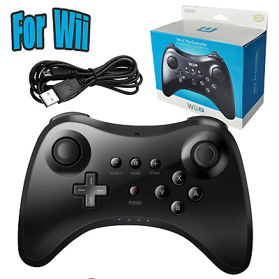 #ad New Black High Quality U Pro Bluetooth Wireless Controller for Nintendo Wii U $17.99