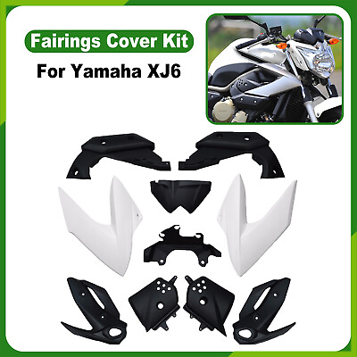 #ad 10Pcs Injection Fairing Cover Kit For Yamaha XJ6 2009 2012 Unpainted ABS Plastic $139.46
