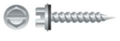 #ad Hex Washer Head #10x 1quot; slotted Indented Screws with Bonded Neo EPDM WasherZinc $20.99