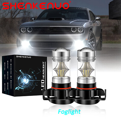 #ad 5202 H16 LED Fog Light Bulb For Dodge Challenger 2009 2014 White 6000K 80W $14.07