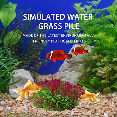 #ad Simulated Water Grass Pile Artificial Plant Aquarium Landscaping Fish Tank Decor $8.15