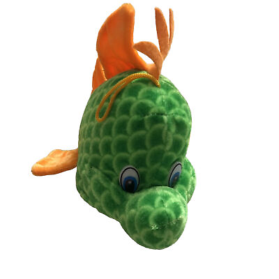 #ad Fun amp; Fun Toys Fish Plush Realistic Stuffed Animal Green Orange 11quot; Flawed $8.86