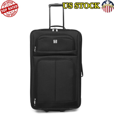 #ad 2 Wheel Upright Luggage Traveler Durable Polyester Checked Luggage Softside New $70.50