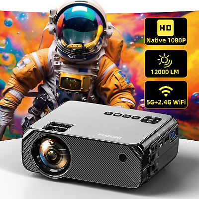 #ad 4K Projector 12000LMS 1080P 5G WiFi Video Portable Home Theater 250quot; Display USA $123.49
