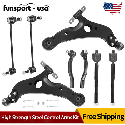 #ad 8pcs Lower Control Arm Ball Joint Sway Bar End Link Kit for 04 10 Toyota Sienna $89.55