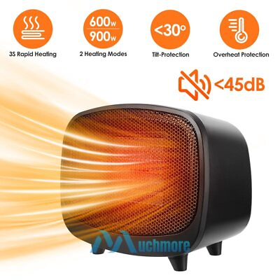 #ad 900W Portable Electric Space Heater Garage Hot Air Fan Tip Over for Indoor Room $31.71