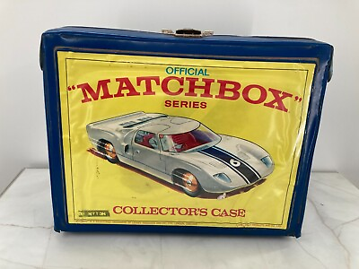 #ad Vintage Matchbox Diecast 48 Car Blue Rack Carrying Case Retro Toy Collectible $17.99