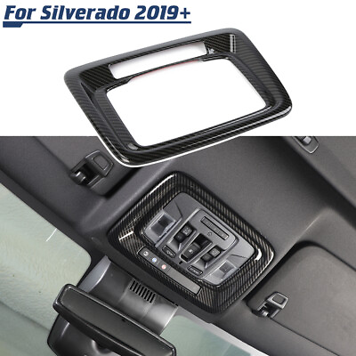 #ad ​Carbon Fiber Headlight Switch Panel Cover Trim For Chevy Silverado Sierra 2019 $18.89