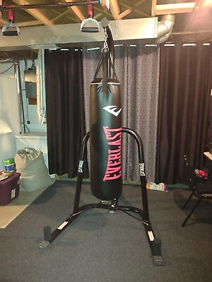 #ad Everlast Single Statation Heavy Bag Stand With 100 Lb Bag. $150.00