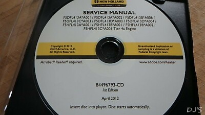 #ad 2012 NEW HOLLAND TIER 4A ENGINE SERVICE MANUAL CD $42.27