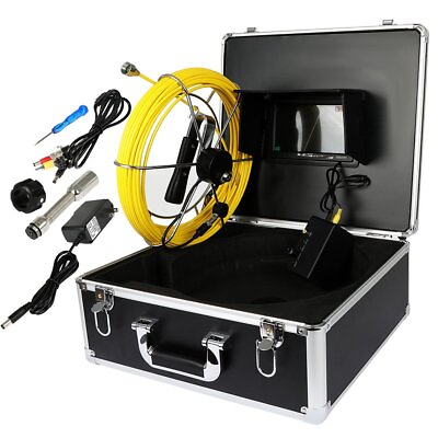 #ad 50M Pipe Pipeline Drain Inspection System 7quot;LCD DVR 1000TVL Camera 6LED Light $335.59
