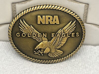 #ad #ad NRA Golden Eagles Brass Belt Buckle 2014 National Rifle Association $24.99