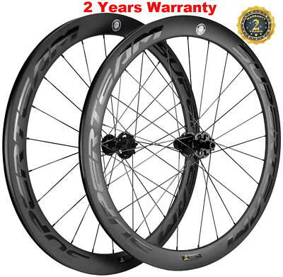 #ad 50mm Carbon Disc Brake Wheels 700C Road Bike Disc Brake Carbon Wheelset Clincher $390.00