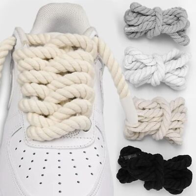 #ad 2PCS High Quality Thick Rope Laces Weaving Twisted Rope Women Men Sneakers $7.18