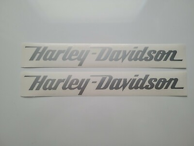 #ad Silver Harley Davidson sticker vinyl decal 12quot; x 1.5quot; set of 2 $11.50