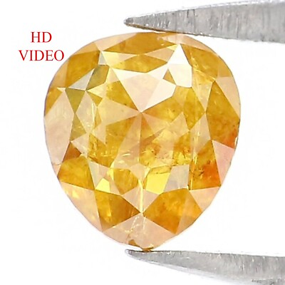 #ad Natural Loose Heart Shape Diamond Yellow Color 0.57 CT 5.08 MM Rose Cut N1939 $129.00