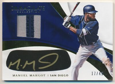 2017 Immaculate Coll Immaculate Carbon Material Signatures #23 Manuel Margot 49 $7.00