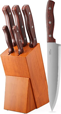 #ad Kitchen Knife SetKnife Set for Kitchen with 6 Pcs High Carbon Knife Block Set $26.99