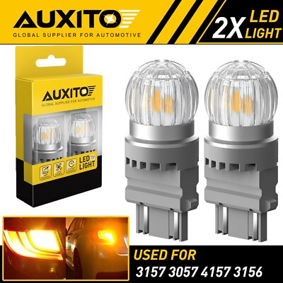#ad 2X AUXITO 3157 4157 LED Amber Yellow Turn Signal Blinker Corner Light bulb 6T EW $13.99
